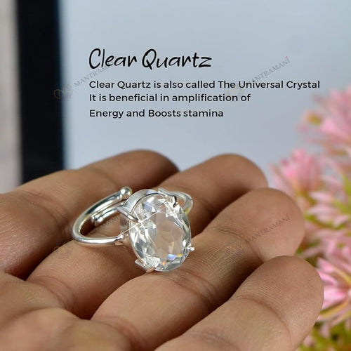 Clear Quartz Ring for Clarity, Harmony & Peace | MantraMani