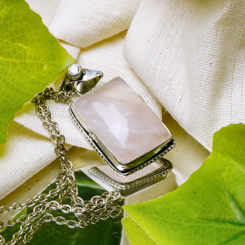 Rose Quartz Pendant for Love, Self-Love & Relationships | MantraMani