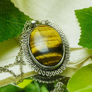 Tiger Eye Pendant for Confidence, Focus & Protection