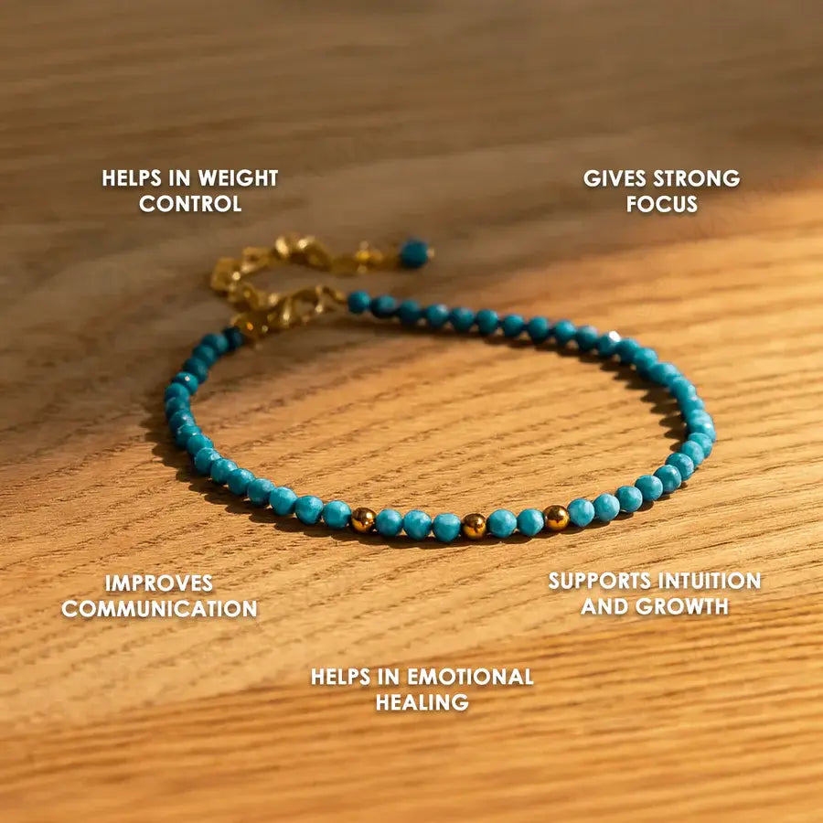 MantraMani Turquoise Anklet