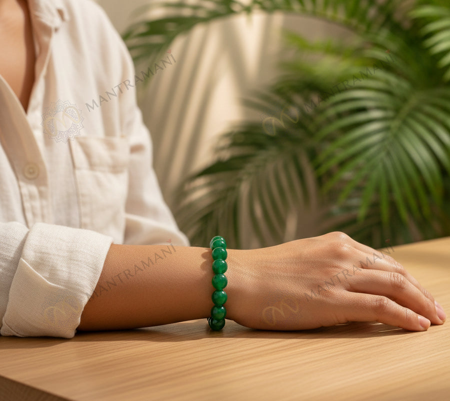 MantraMani L’Atelier Green Jade – Signature Crystal Bracelet by MantraMani