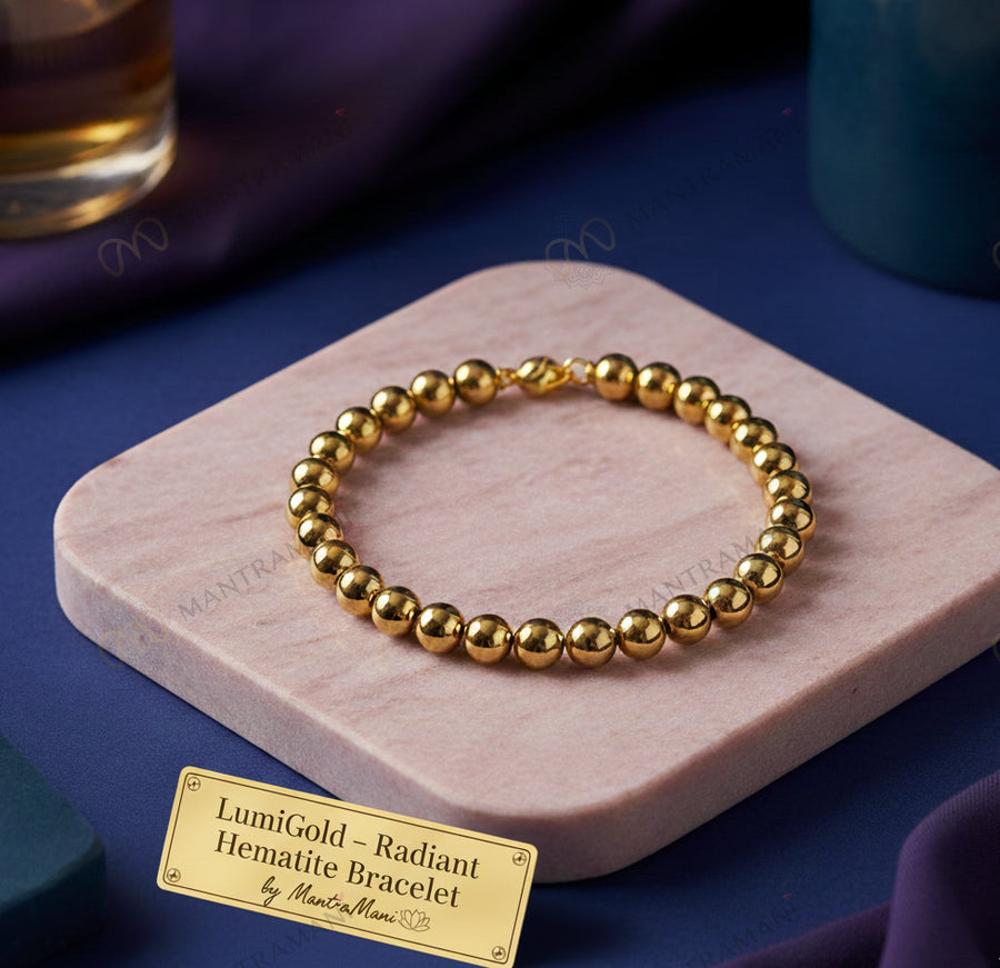 MantraMani LumiGold – Radiant Hematite Bracelet by MantraMani