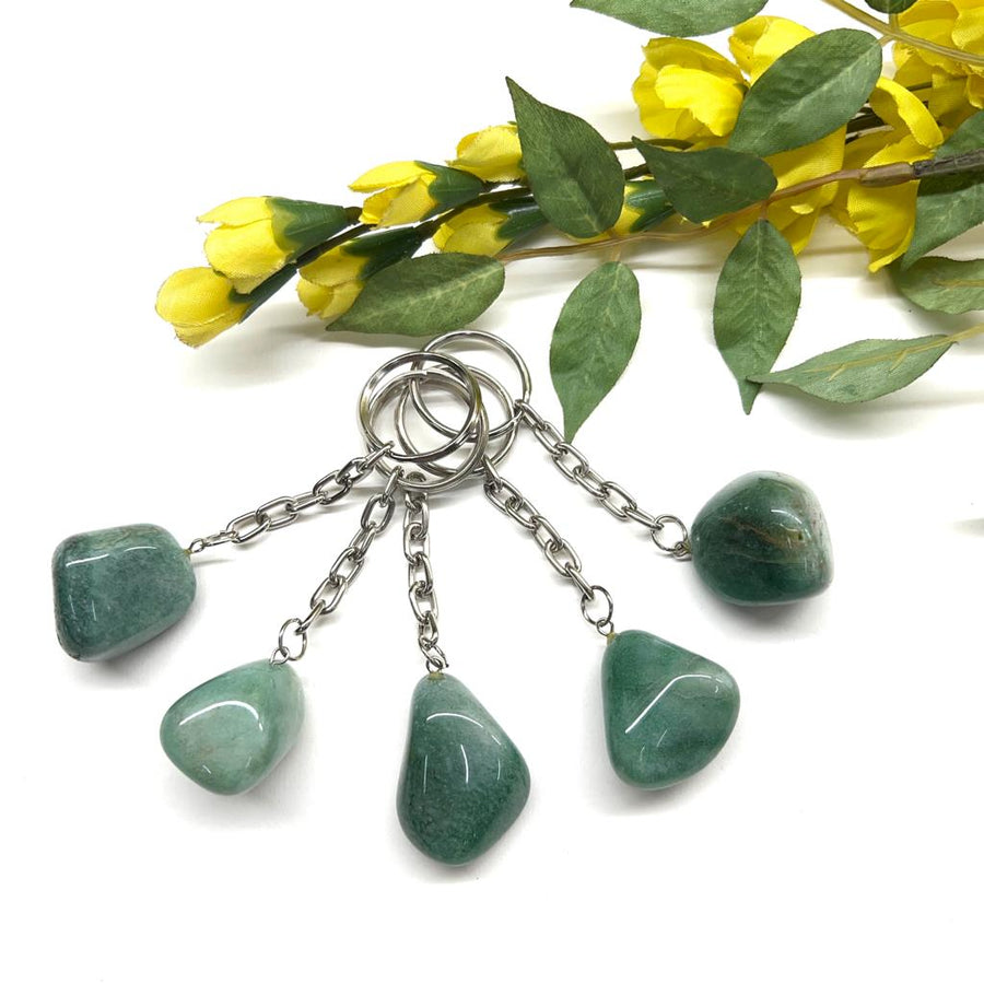 MantraMani Green Aventurine Keychain for New Opportunities & Career Growth