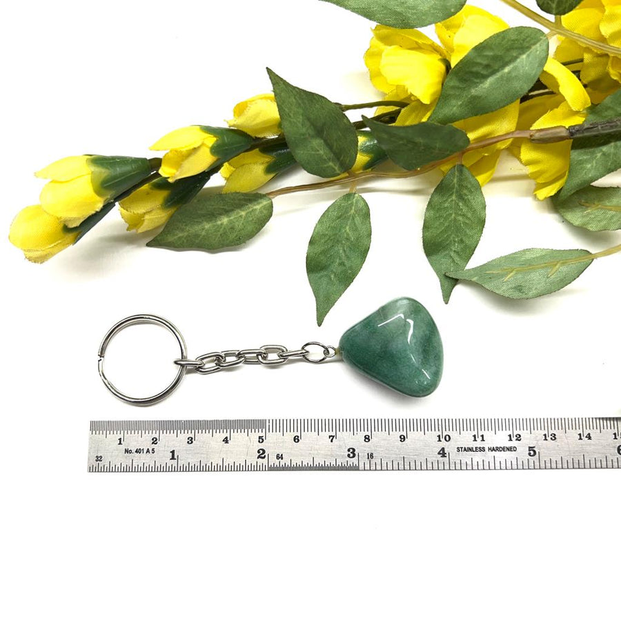 MantraMani Green Aventurine Keychain for New Opportunities & Career Growth
