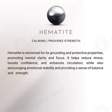 MantraMani Hematite Bracelet – Grounding, Protection & Mental Clarity