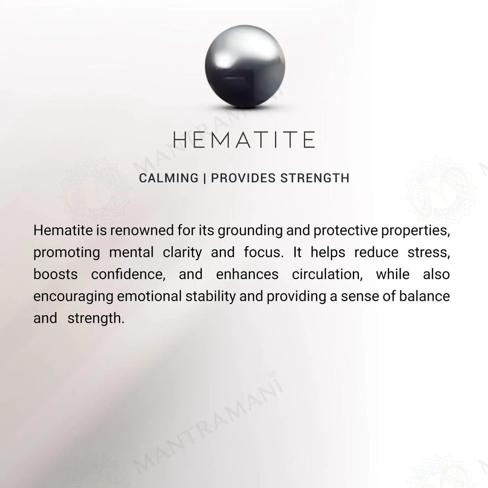MantraMani Hematite Bracelet – Grounding, Protection & Mental Clarity