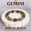 MantraMani Gemini Zodiac Birthstone Crystal Bracelet - 8 mm - Mithun Rashi Crystal Bracelet