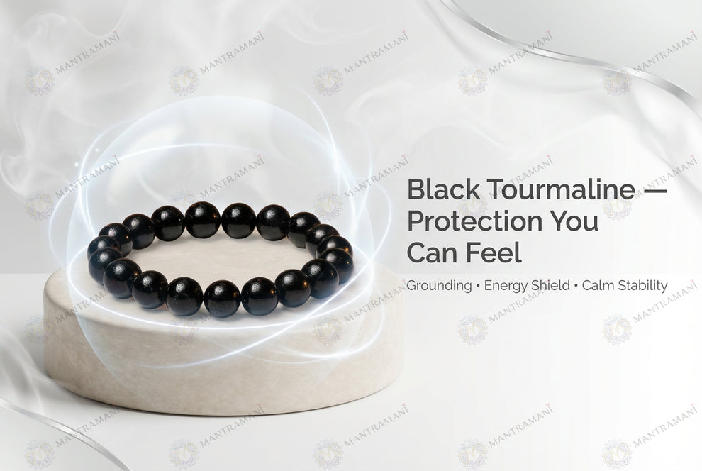 MantraMani Éclipse Noire — Black Tourmaline Protection Bracelet