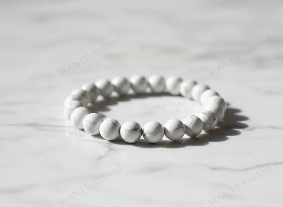 MantraMani Howlite Bracelet – Calm Mind, Stress Relief & Better Sleep