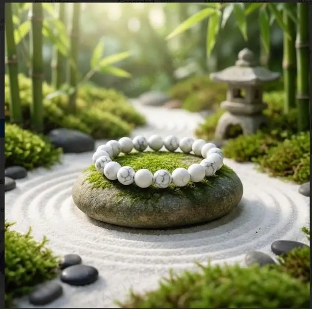 MantraMani Howlite Bracelet – Calm Mind, Stress Relief & Better Sleep
