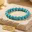 MantraMani Turquoise Céleste Irani Firoza – Natural Iranian Turquoise Protection, Wealth & Health Bracelet (AAA Grade - Jupiter Energy - Evil Eye Shield)
