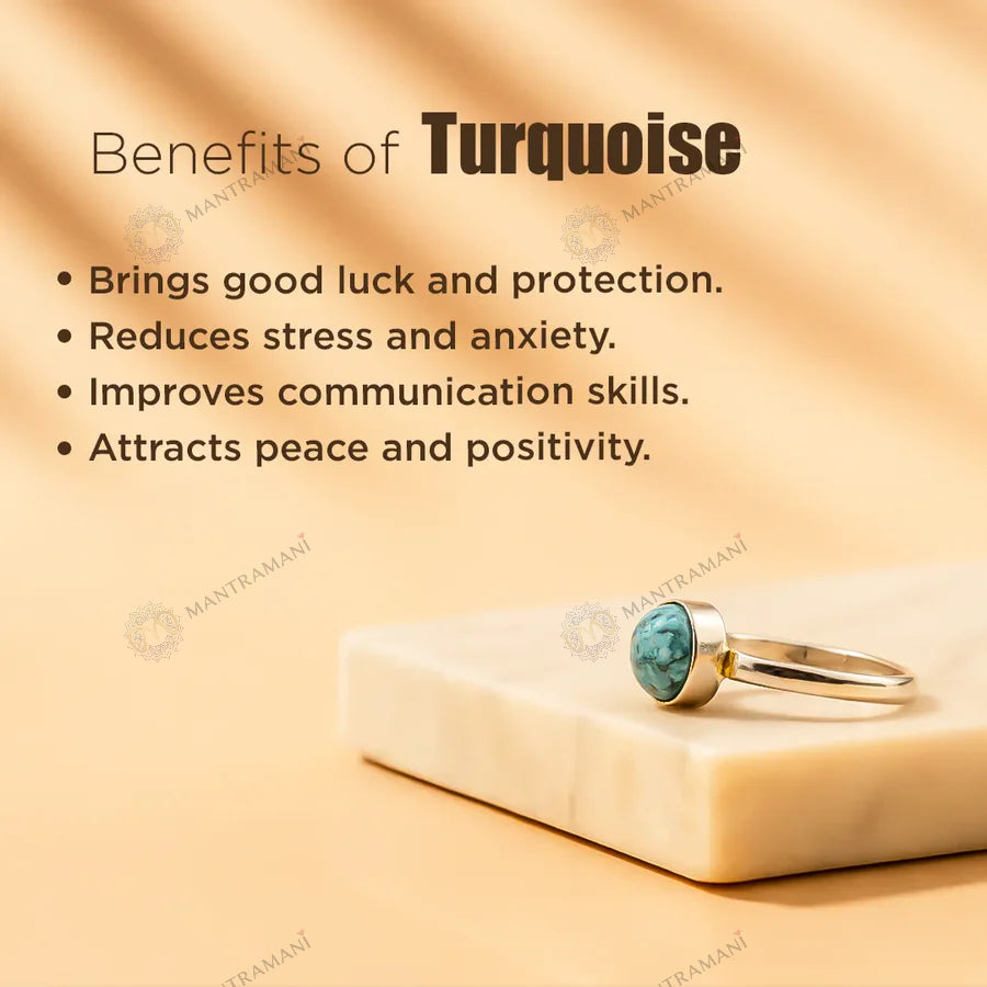 MantraMani Turquoise Ring: Strengthens Communication & Confidence