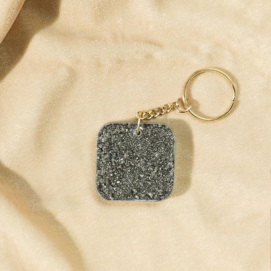 MantraMani Pyrite Keychain for Wealth Attraction & Confidence