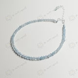 MantraMani Aquamarine Crystal Anklet - Calm Mind, Good Communication, Emotional Healing