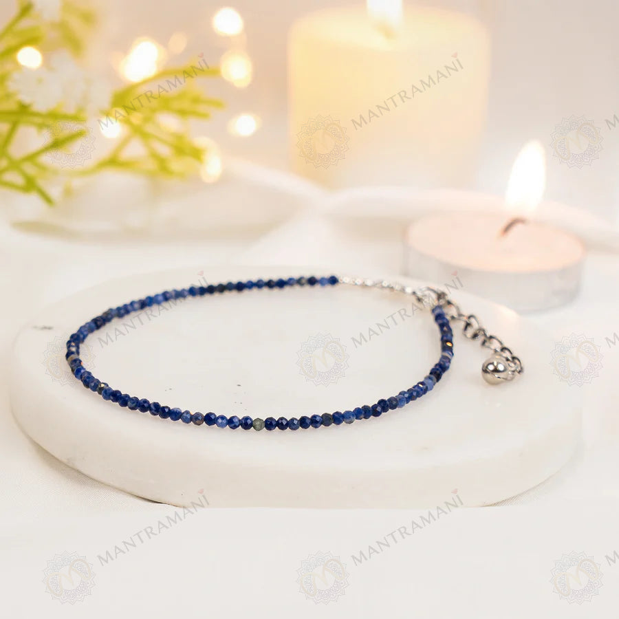 MantraMani Lapis Lazuli Anklet: Enhancing Intuition and Spiritual Awareness