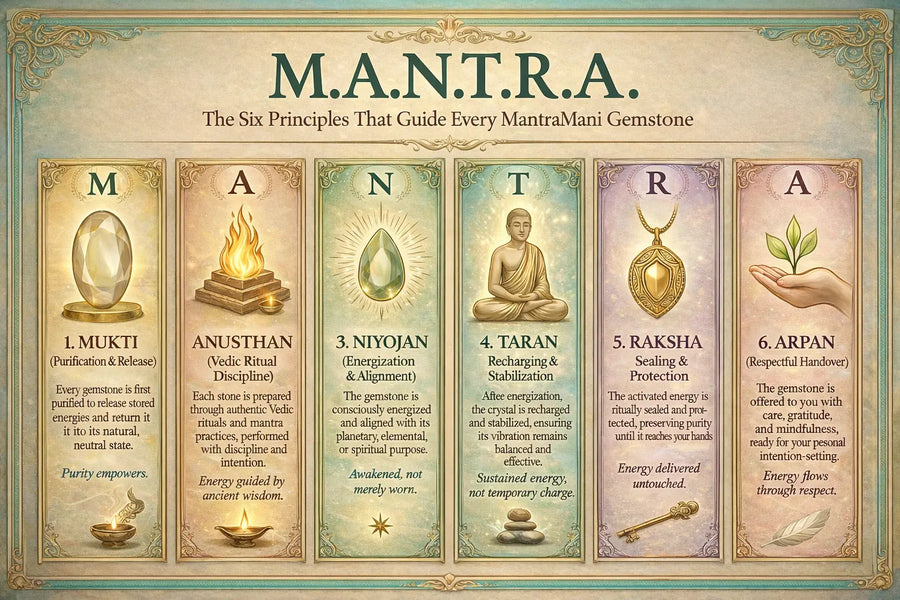 MantraMani Clear Quartz Keychain for Energy Amplification & Clarity of Mind