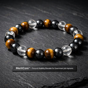 MantraMani MeritCore  Focus & Stability Bracelet for Government Job Aspirants - Energized Vedic Gemstone Jewelry - MantraMani