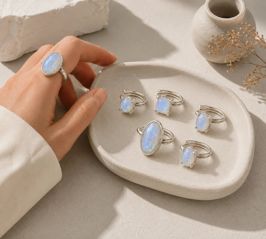 Certified Natural Moonstone Ring in Sterling Silver | MantraMani