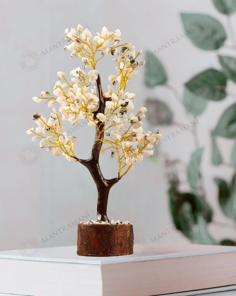 MantraMani Moonstone Crystal Tree – Mental Stress Relief & Confidence