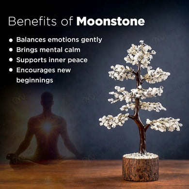 MantraMani Moonstone Crystal Tree – Mental Stress Relief & Confidence