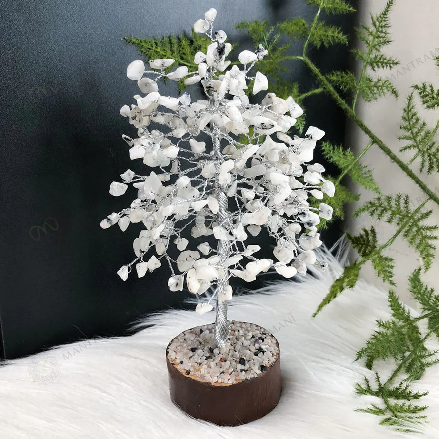 MantraMani Moonstone Crystal Tree – Mental Stress Relief & Confidence