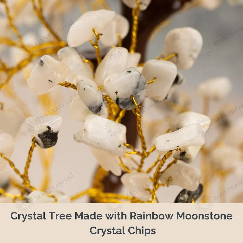 MantraMani Moonstone Crystal Tree – Mental Stress Relief & Confidence