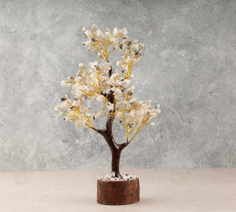 MantraMani Moonstone Crystal Tree – Mental Stress Relief & Confidence