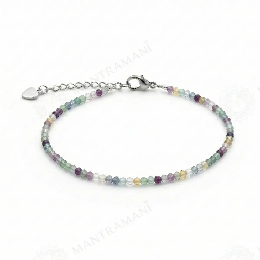 MantraMani Natural Multi Fluorite Anklet