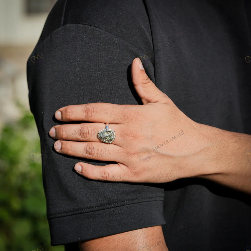 MantraMani Pyrite Ring: Attracts Wealth and Abundance