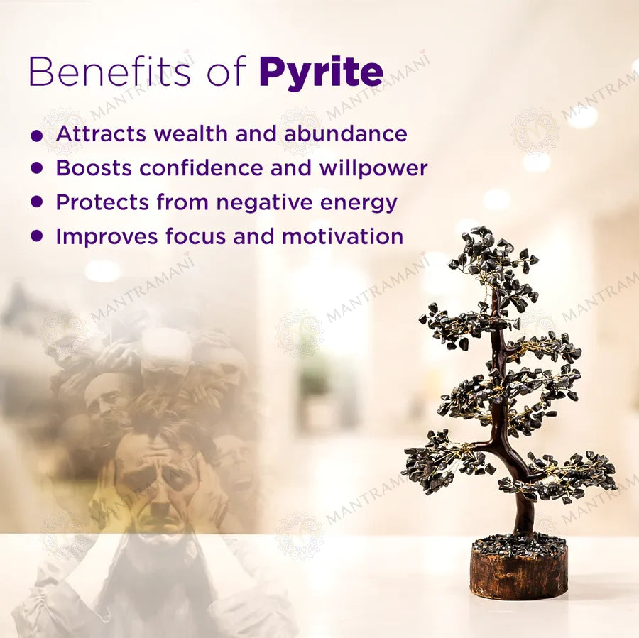 MantraMani Pyrite Tree – Wealth, Protection & Business Growth