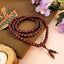 MantraMani Red Sandalwood Beads Mala - Plain Round Smooth Rakta Chandan Mala - 6mm