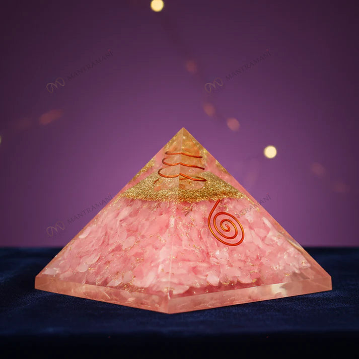 MantraMani Rose Quartz Pyramid – Love, Relationship & Heart Chakra Healing