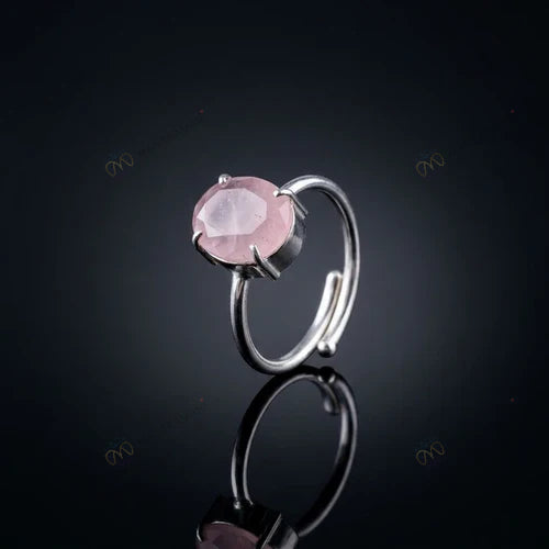 MantraMani Rose Quartz Ring: Relationship & Love