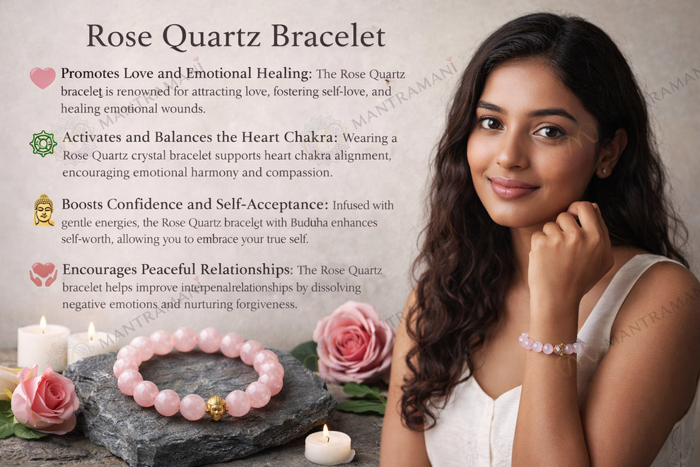 MantraMani Éclat Roselle Rose Quartz Bracelet