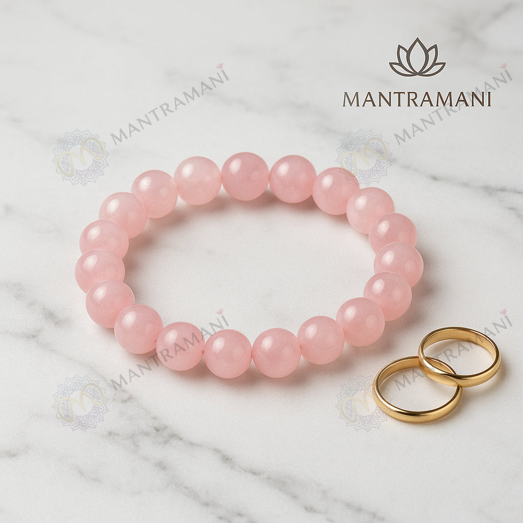MantraMani Éclat Roselle Rose Quartz Bracelet