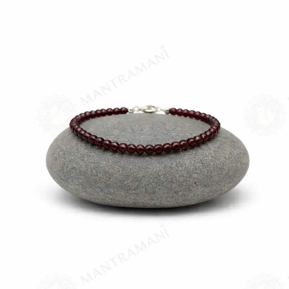 MantraMani Radiance Ruby Anklet 3mm – For confidence, courage & inner fire