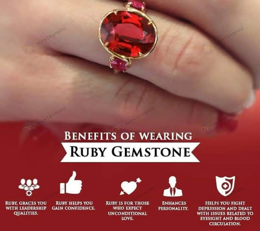 MantraMani Ruby Ring: Boosts Confidence and Leadership