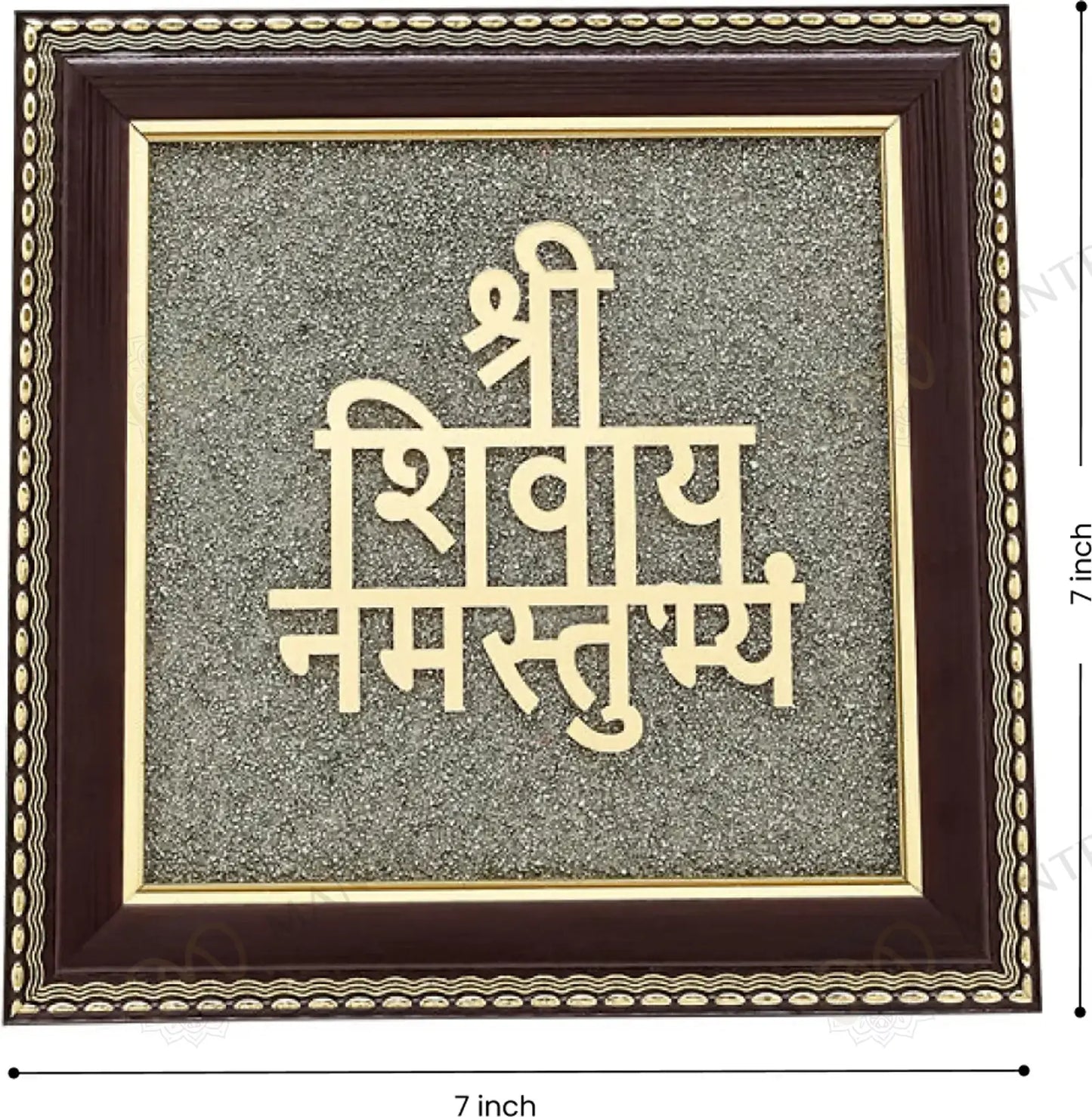 MantraMani Shivaya Namastubhyam Raw Pyrite Frame for Divine Vibration