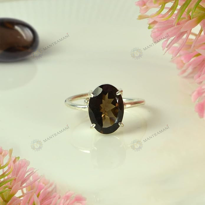 MantraMani Smoke Quartz Ring - Abhimantrit & Certified