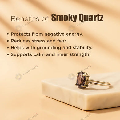 MantraMani Smoke Quartz Ring - Abhimantrit & Certified