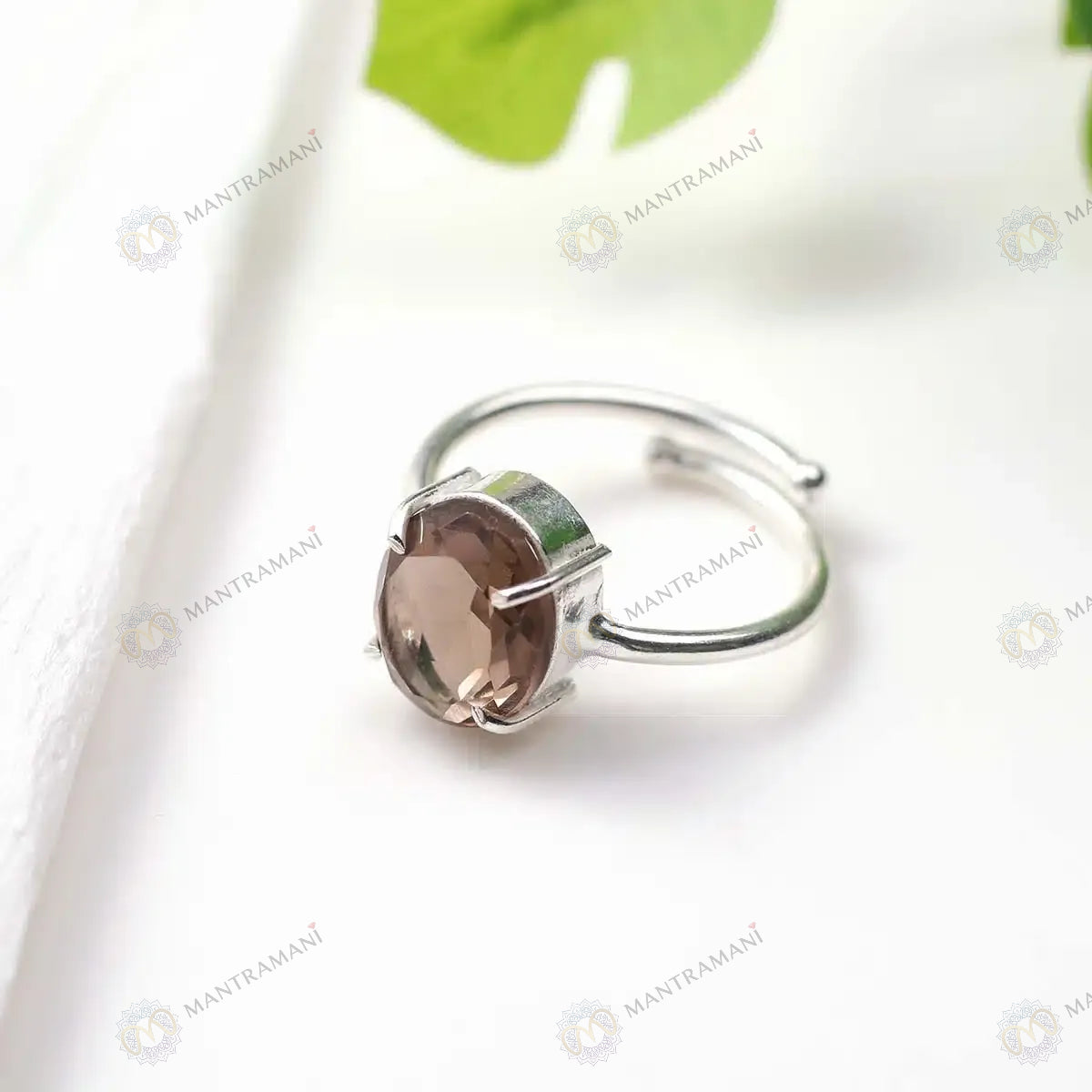 MantraMani Smoke Quartz Ring - Abhimantrit & Certified