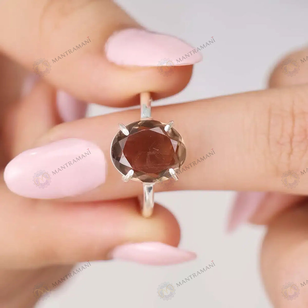 MantraMani Smoke Quartz Ring - Abhimantrit & Certified