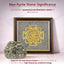 MantraMani Shree Yantra Raw Pyrite Frame for Wealth Manifestation with FREE Raw Pyrite Stone