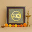 MantraMani Shubh Labh Raw Pyrite Frame - Swastika Symbol for Prosperity