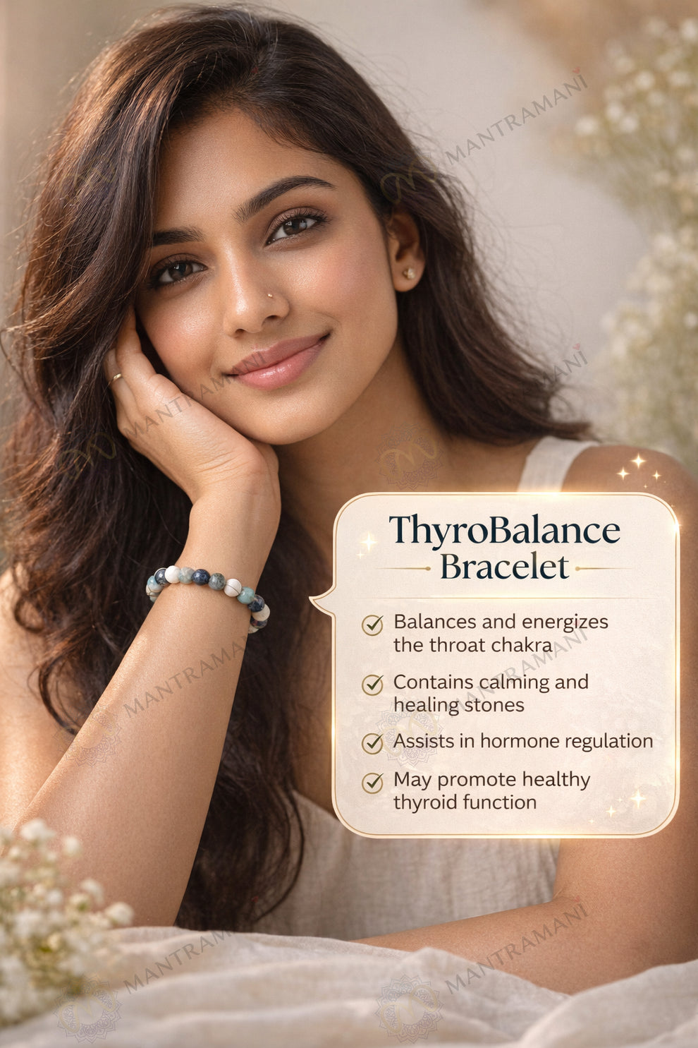 MantraMani ThyroBalance Thyroid Support Crystal Bracelet