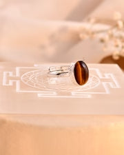 MantraMani Tiger Eye Ring: Enhances Focus and Decision - Making