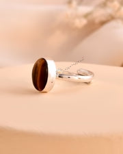 MantraMani Tiger Eye Ring: Enhances Focus and Decision - Making