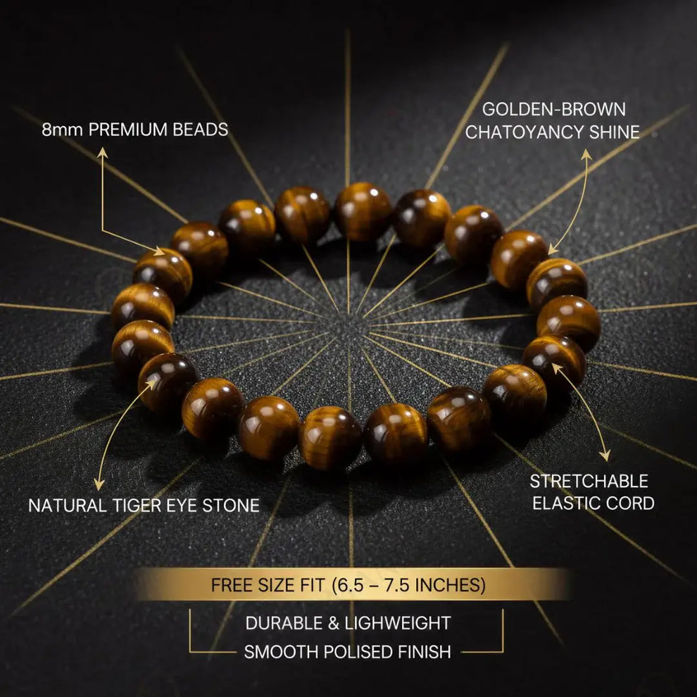 MantraMani Tiger Eye Bracelet – Confidence, Focus & Wealth Attraction