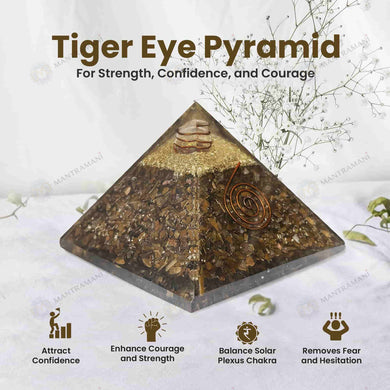 MantraMani Tiger Eye Pyramid – Money Attraction, Protection & Confidence Crystal