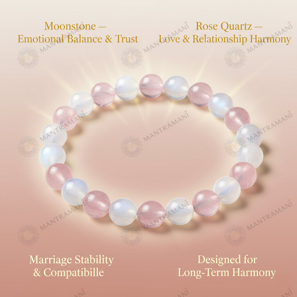 MantraMani Union Grace — Marriage Stability Bracelet for Trust, Compatibility & Long - Term Harmony